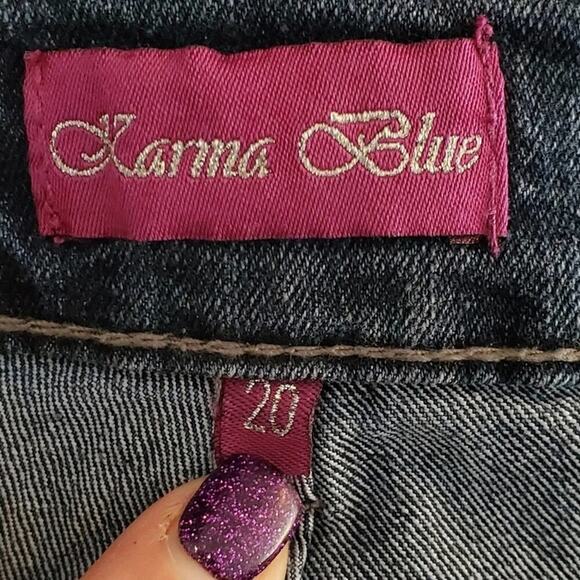 Denim Jean shorts raw hem plus size 20 - Picture 6 of 7